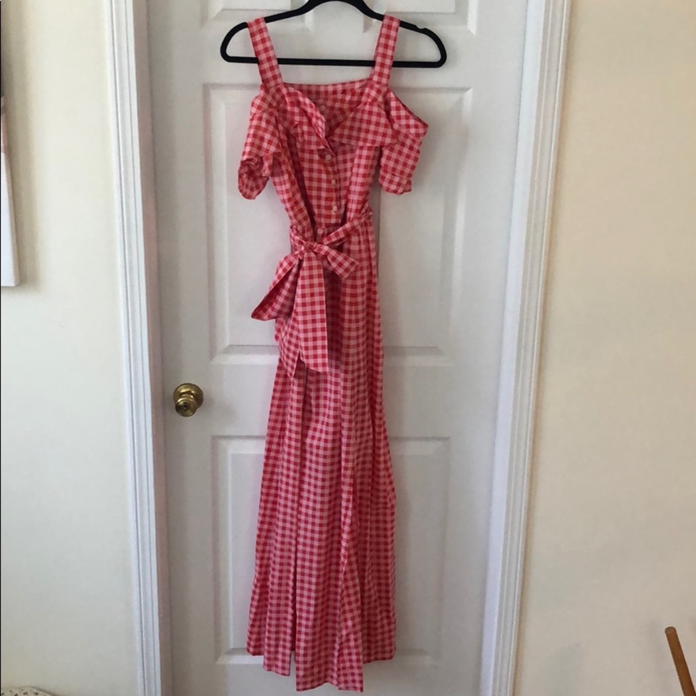 Draper James x Net a porter gingham maxi dress